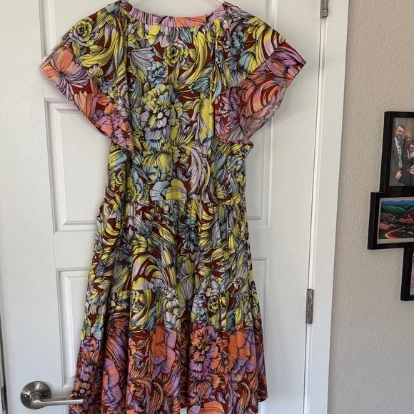 Anthropologie Colorful Floral Mini Dress - Picture 6 of 8